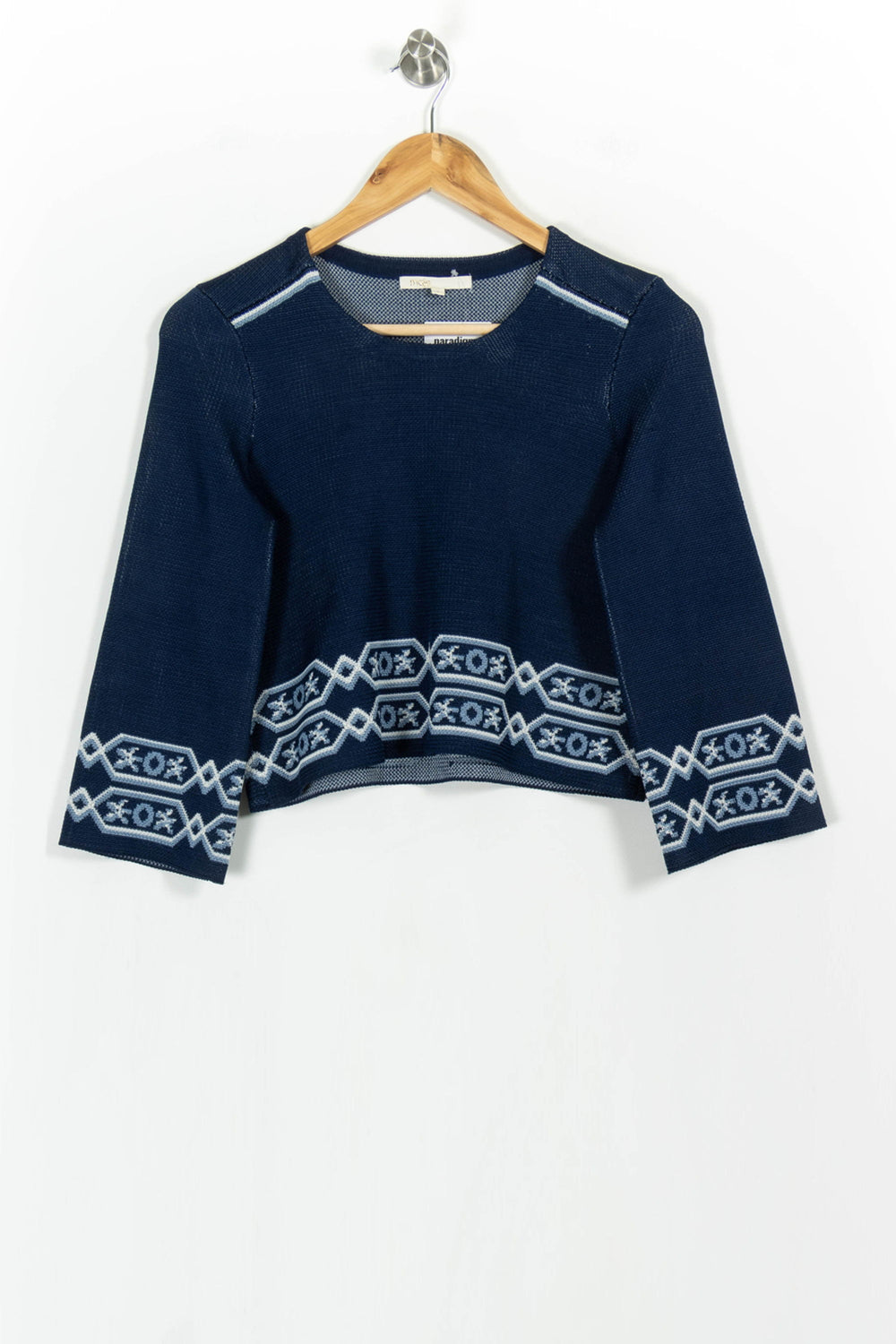 Pull Bleu et Blanc - Taille S/36 de la marque Maje | PARAD103623 - Vendu par Paradigme - Image 2