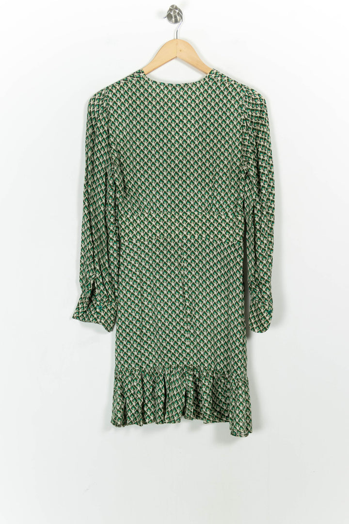 Robe Courte Verte et Blanche - Taille S/36 de la marque Tara Jarmon | PARAD103627 - Vendu par Paradigme - Image 4