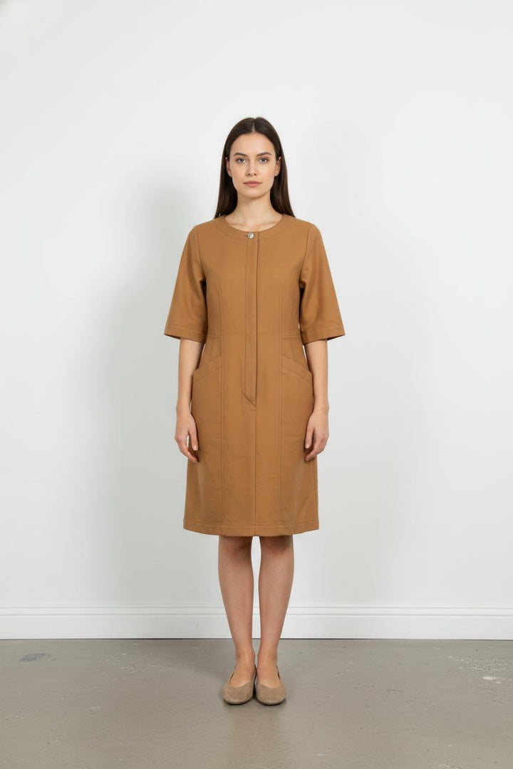 Robe Courte Marron - Taille S/36 de la marque Tara Jarmon | PARAD103630 - Vendu par Paradigme - Image 1