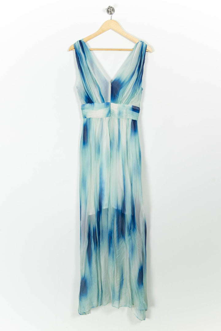 Robe Longue Bleu et Blanc - Taille S/36 de la marque Indies | PARAD103632 - Vendu par Paradigme - Image 4