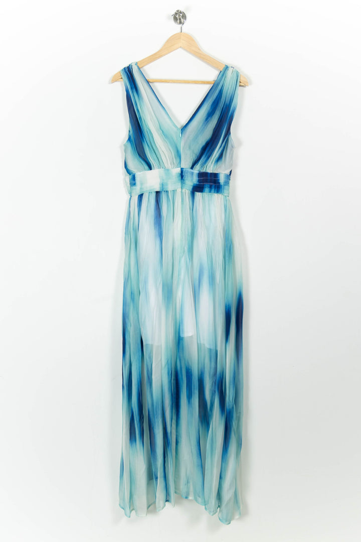 Robe Longue Bleu et Blanc - Taille M/38 de la marque Indies | PARAD103633 - Vendu par Paradigme - Image 4