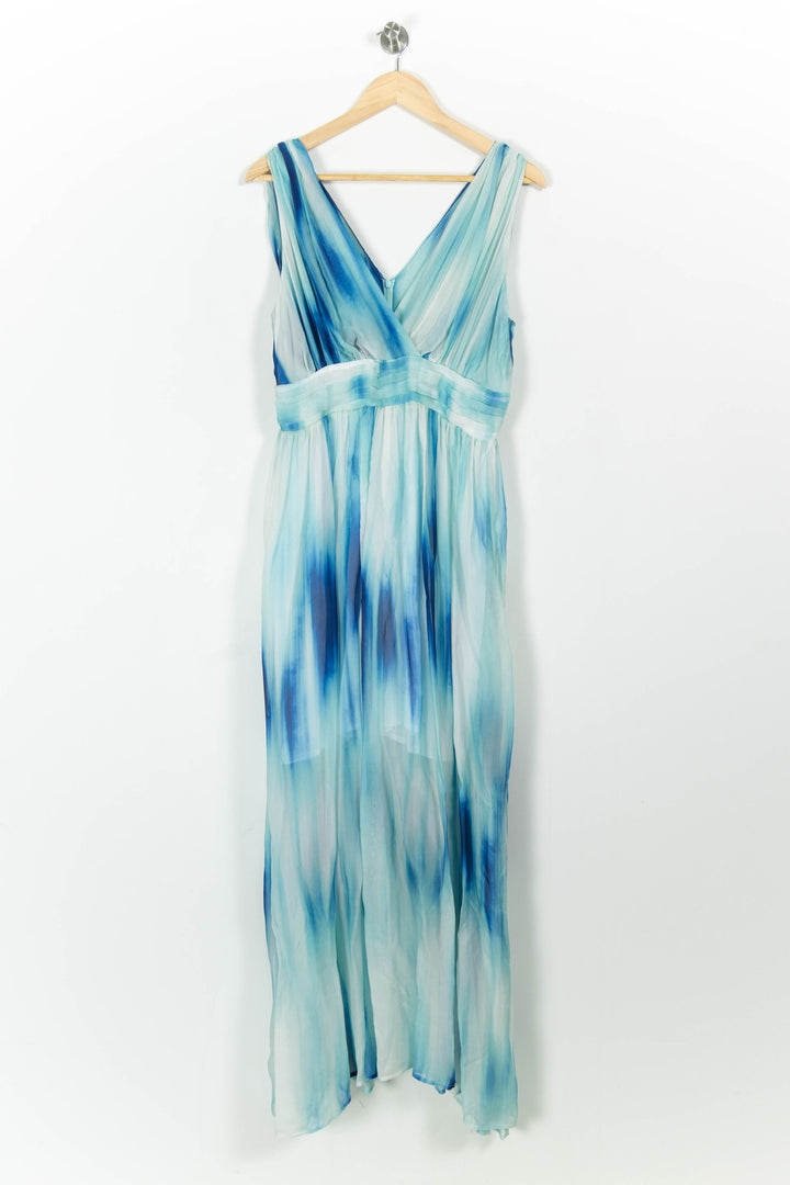 Robe Longue Bleu et Blanc - Taille M/38 de la marque Indies | PARAD103633 - Vendu par Paradigme - Image 2
