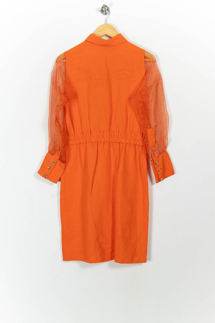Robe Chemise Orange - Taille S/36 de la marque Indies | PARAD103634 - Vendu par Paradigme - Image 4
