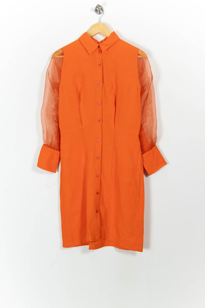 Robe Chemise Orange - Taille S/36 de la marque Indies | PARAD103634 - Vendu par Paradigme - Image 2