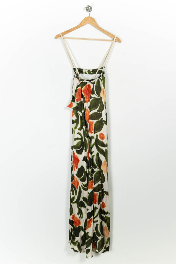 Robe Longue Blanche Verte et Orange - Taille M/38 de la marque Indies | PARAD103639 - Vendu par Paradigme - Image 4