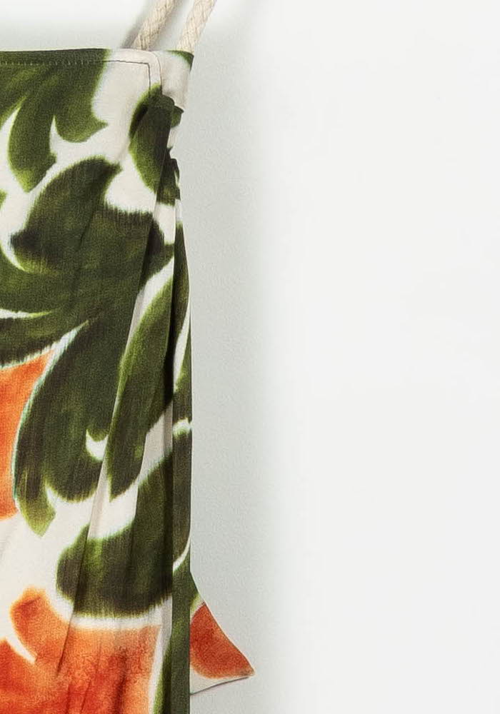 Robe Longue Blanche Verte et Orange - Taille M/38 de la marque Indies | PARAD103639 - Vendu par Paradigme - Image 3
