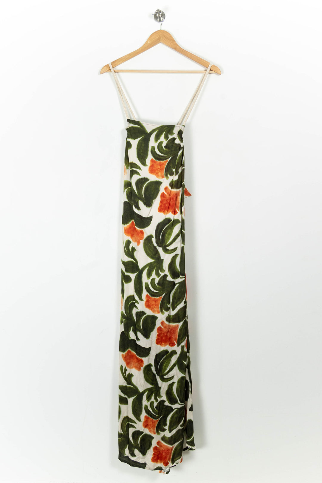 Robe Longue Blanche Verte et Orange - Taille M/38 de la marque Indies | PARAD103639 - Vendu par Paradigme - Image 2