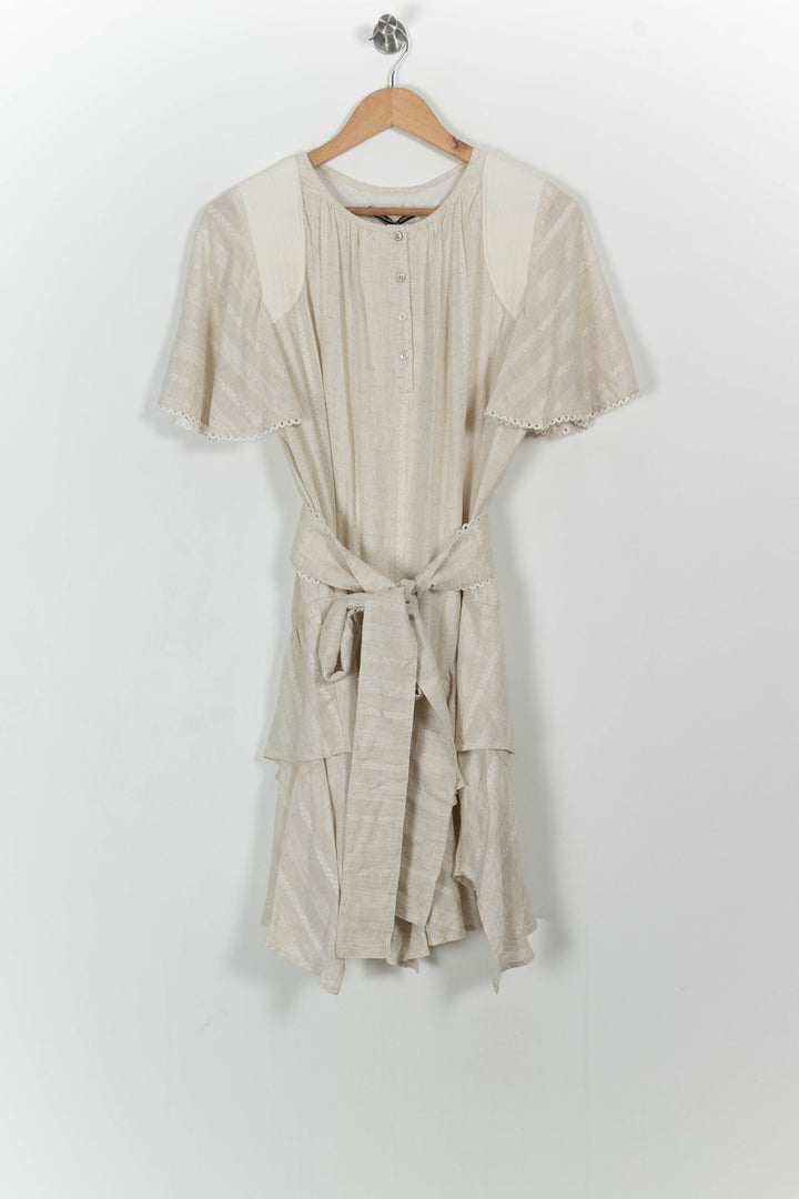 Robe Courte Beige - Taille M/38 de la marque Indies | PARAD103645 - Vendu par Paradigme - Image 2