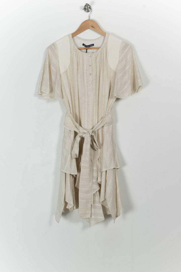 Robe Courte Beige - Taille S/36 de la marque Indies | PARAD103646 - Vendu par Paradigme - Image 2