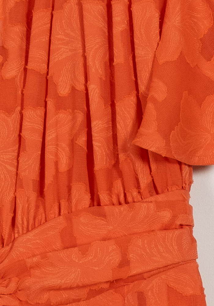 Robe Volantée Orange - Taille S/36 de la marque Indies | PARAD103648 - Vendu par Paradigme - Image 3