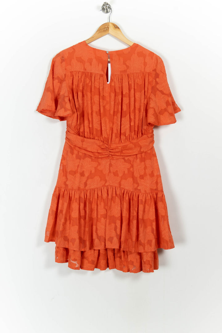 Robe Volantée Orange - Taille L/40 de la marque Indies | PARAD103649 - Vendu par Paradigme - Image 4