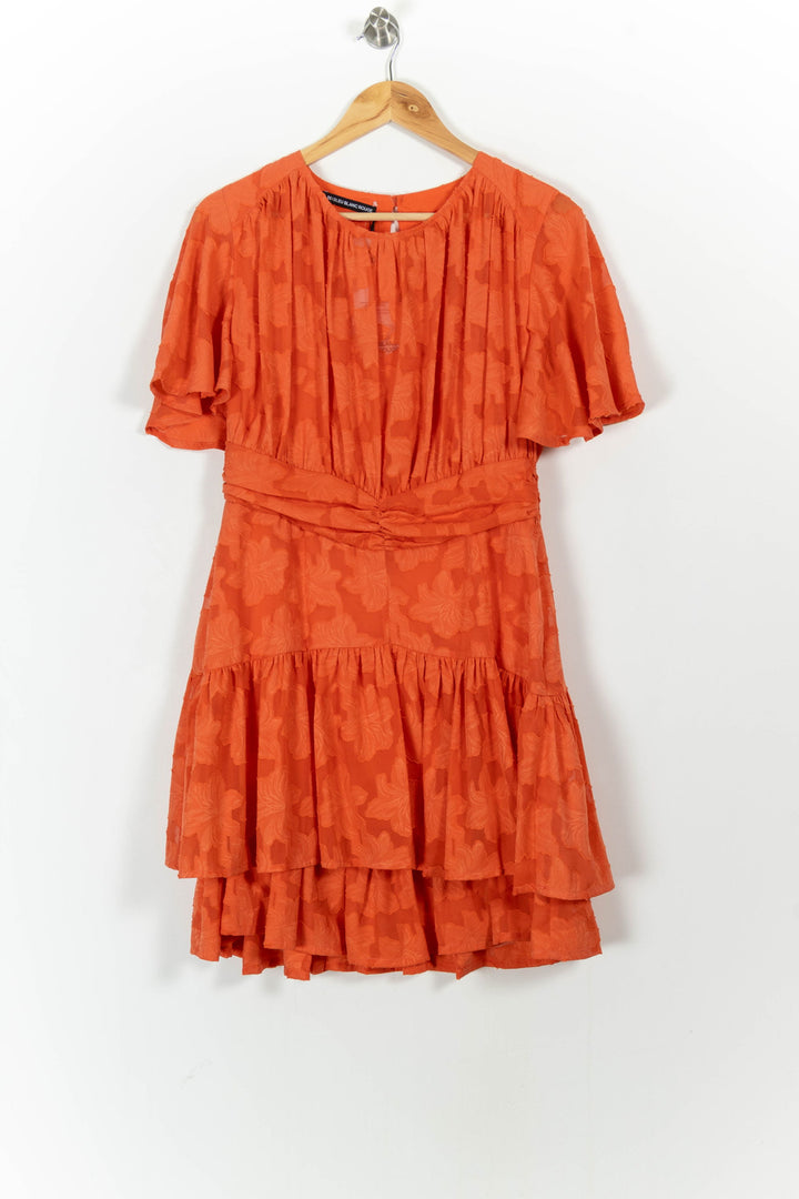 Robe Volantée Orange - Taille L/40 de la marque Indies | PARAD103649 - Vendu par Paradigme - Image 2