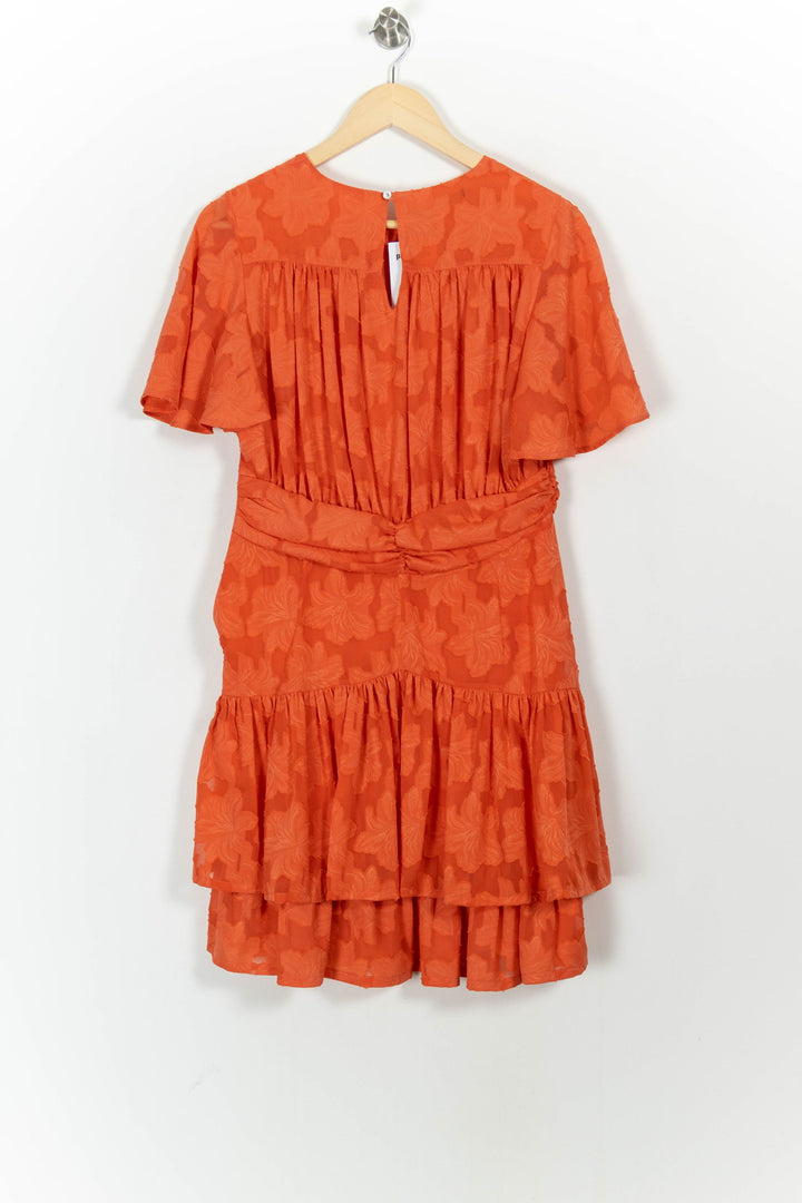 Robe Volantée Orange - Taille M/38 de la marque Indies | PARAD103650 - Vendu par Paradigme - Image 4