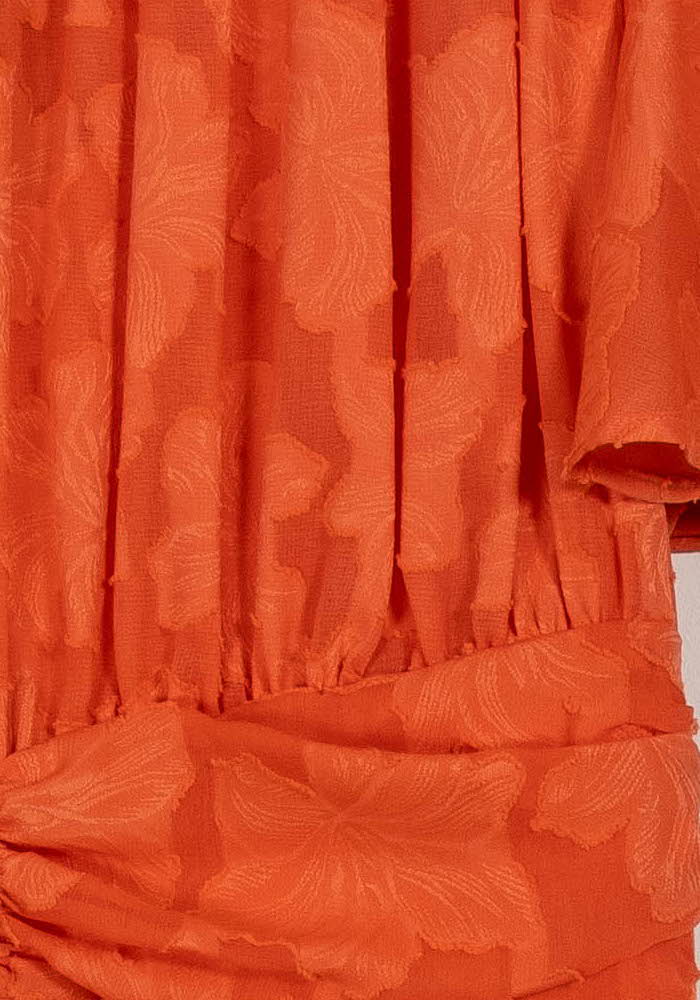 Robe Volantée Orange - Taille M/38 de la marque Indies | PARAD103650 - Vendu par Paradigme - Image 3