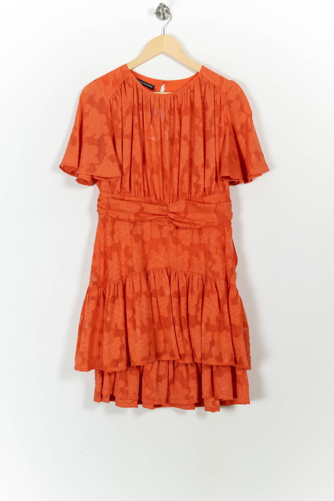 Robe Volantée Orange - Taille M/38 de la marque Indies | PARAD103650 - Vendu par Paradigme - Image 2