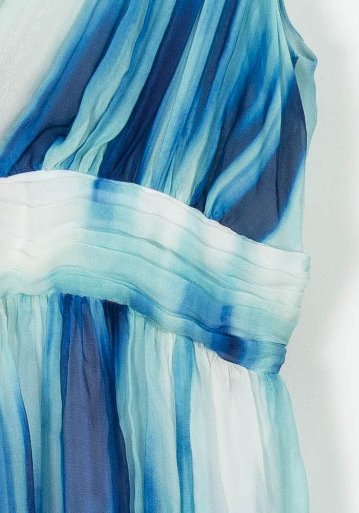 Robe Longue Bleue et Blanche - Taille L/40 de la marque Indies | PARAD103657 - Vendu par Paradigme - Image 3