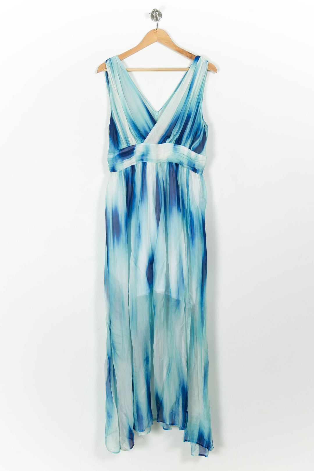 Robe Longue Bleue et Blanche - Taille L/40 de la marque Indies | PARAD103657 - Vendu par Paradigme - Image 2