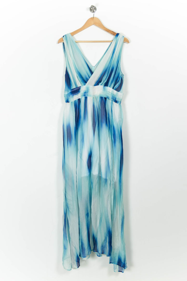 Robe Longue Bleue et Blanche - Taille L/40 de la marque Indies | PARAD103657 - Vendu par Paradigme - Image 2