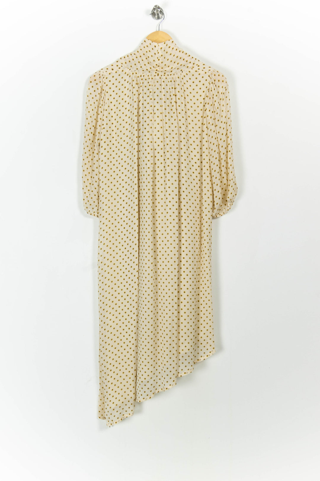 Robe Midi Écrue à Pois Marron et Noir - Taille M/38 de la marque Indies | PARAD103659 - Vendu par Paradigme - Image 4