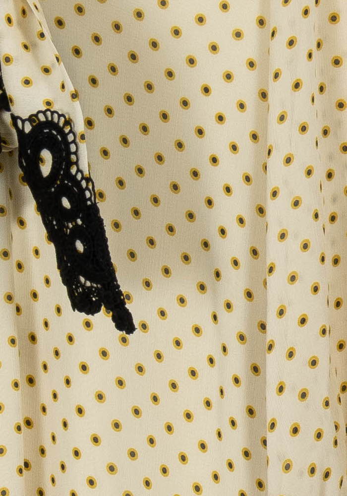 Robe Midi Écrue à Pois Marron et Noir - Taille M/38 de la marque Indies | PARAD103659 - Vendu par Paradigme - Image 3