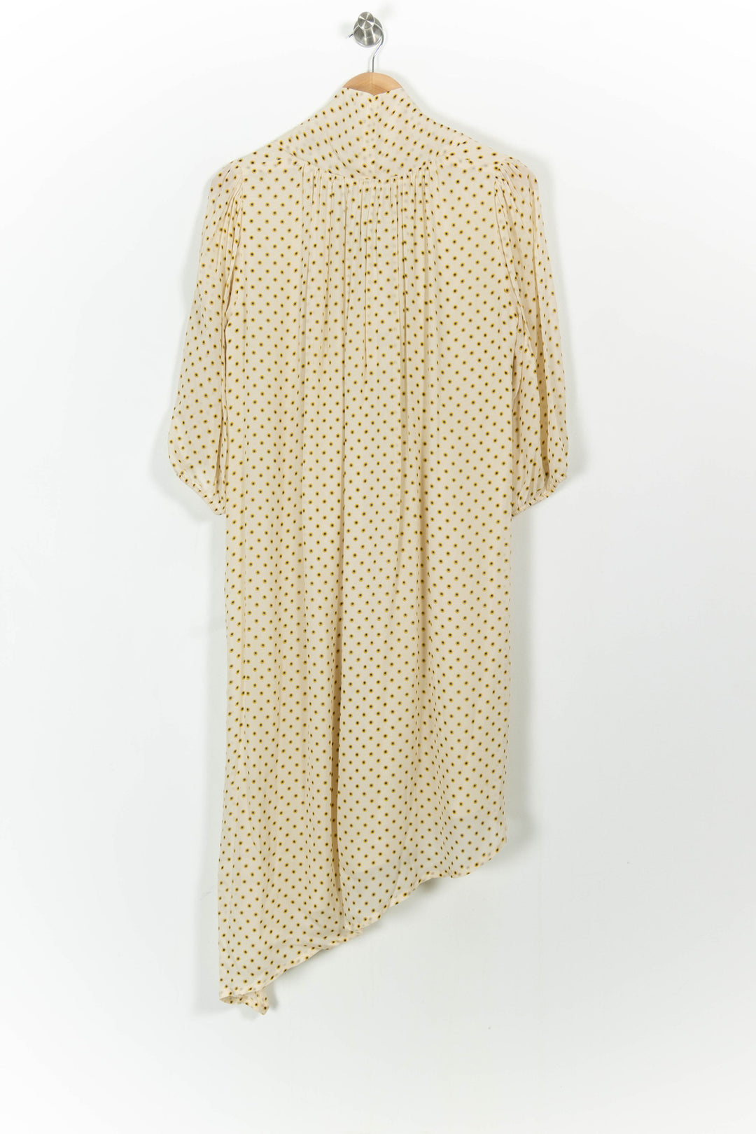 Robe Midi Écrue à Pois Marron et Noir - Taille L/40 de la marque Indies | PARAD103661 - Vendu par Paradigme - Image 4