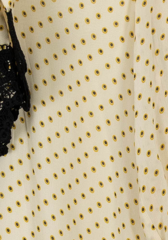 Robe Midi Écrue à Pois Marron et Noir - Taille L/40 de la marque Indies | PARAD103661 - Vendu par Paradigme - Image 3