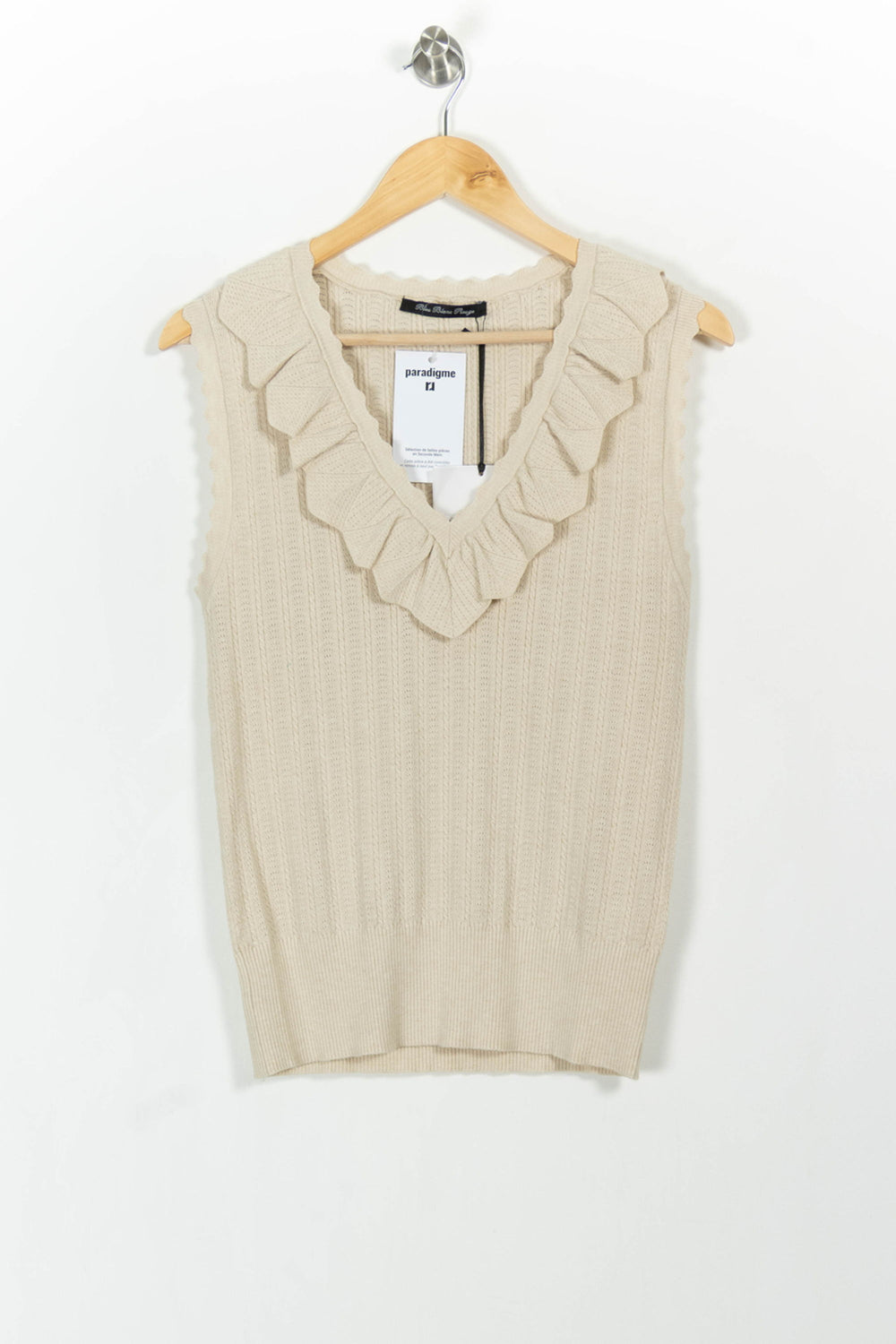 Débardeur Beige - Taille L/40 de la marque Indies | PARAD103663 - Vendu par Paradigme - Image 2