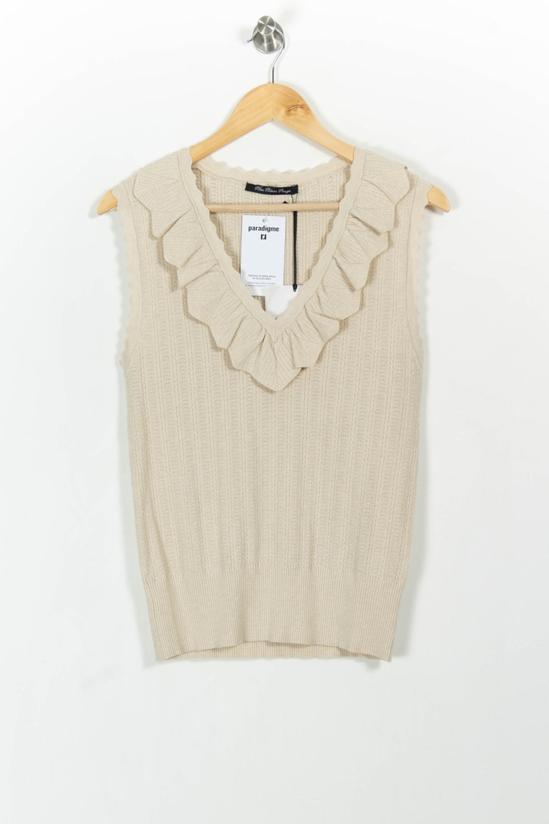 Débardeur Beige - Taille L/40 de la marque Indies | PARAD103663 - Vendu par Paradigme - Image 2