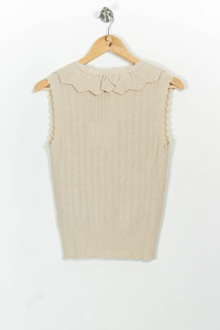 Pull Sans Manches Beige - Taille S/36 de la marque Indies | PARAD103664 - Vendu par Paradigme - Image 4