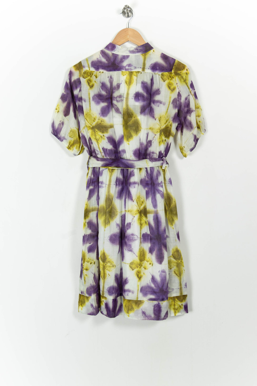 Robe Courte Violette et Jaune - Taille M/38 de la marque Indies | PARAD103665 - Vendu par Paradigme - Image 4