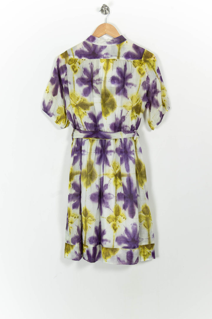 Robe Courte Violette et Jaune - Taille M/38 de la marque Indies | PARAD103665 - Vendu par Paradigme - Image 4