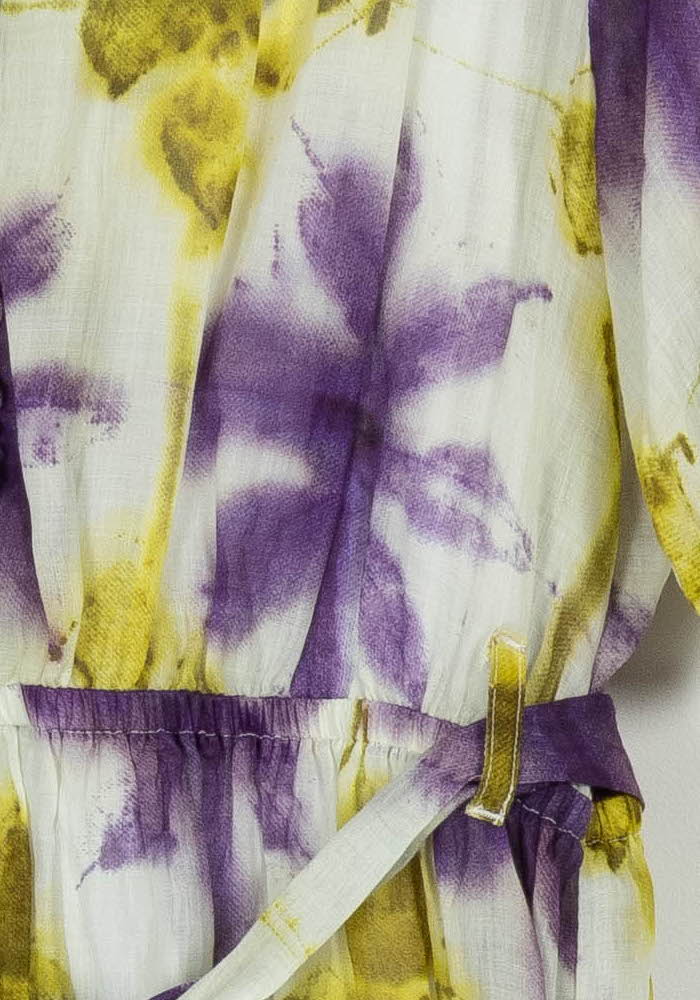 Robe Courte Violette et Jaune - Taille M/38 de la marque Indies | PARAD103665 - Vendu par Paradigme - Image 3