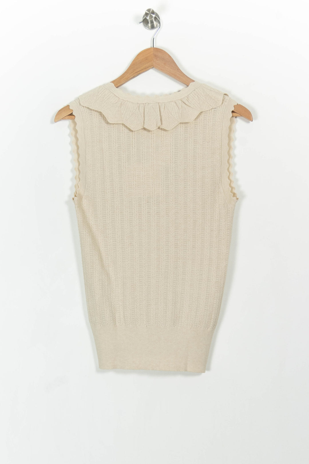 Pull Sans Manches Beige - Taille M/38 de la marque Indies | PARAD103667 - Vendu par Paradigme - Image 4