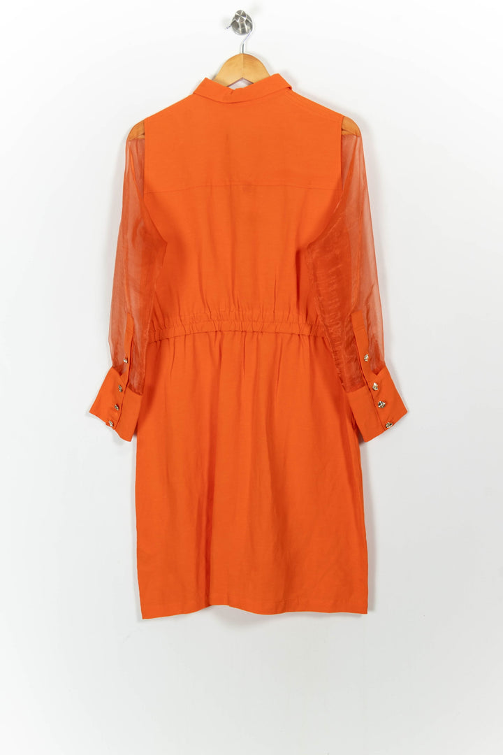 Robe Chemise Orange - Taille L/40 de la marque Indies | PARAD103673 - Vendu par Paradigme - Image 4