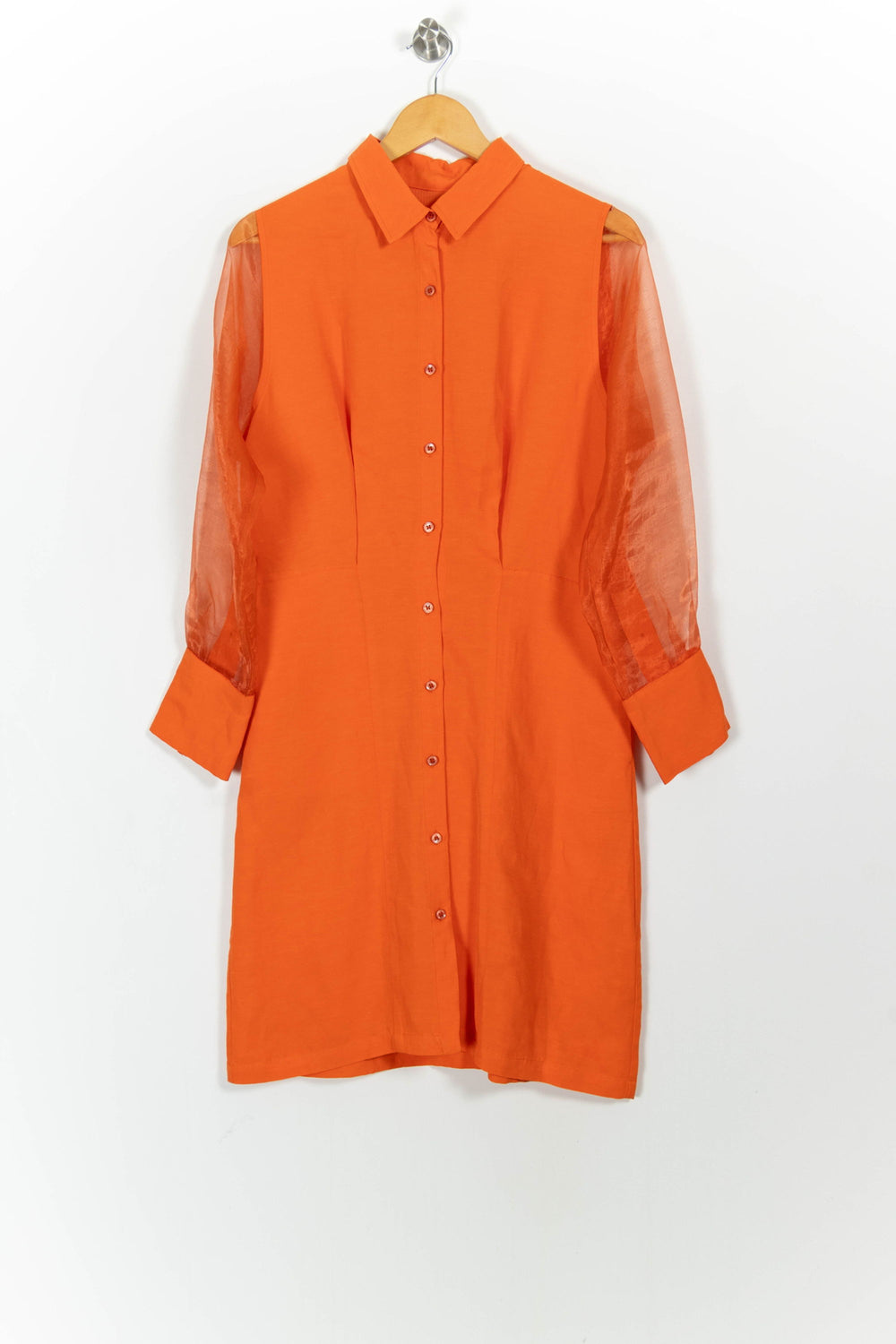 Robe Chemise Orange - Taille L/40 de la marque Indies | PARAD103673 - Vendu par Paradigme - Image 2
