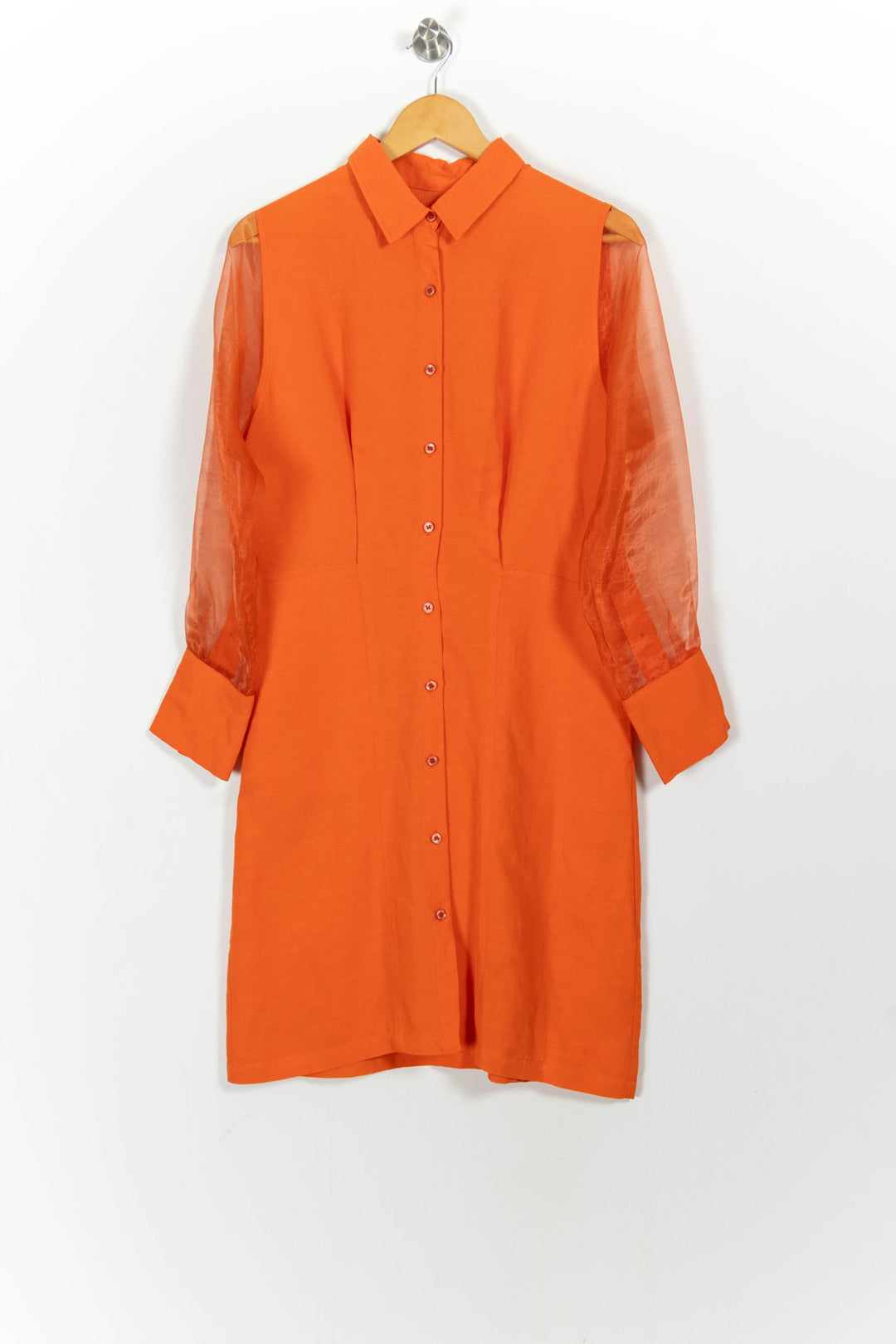 Robe Chemise Orange - Taille L/40 de la marque Indies | PARAD103673 - Vendu par Paradigme - Image 2
