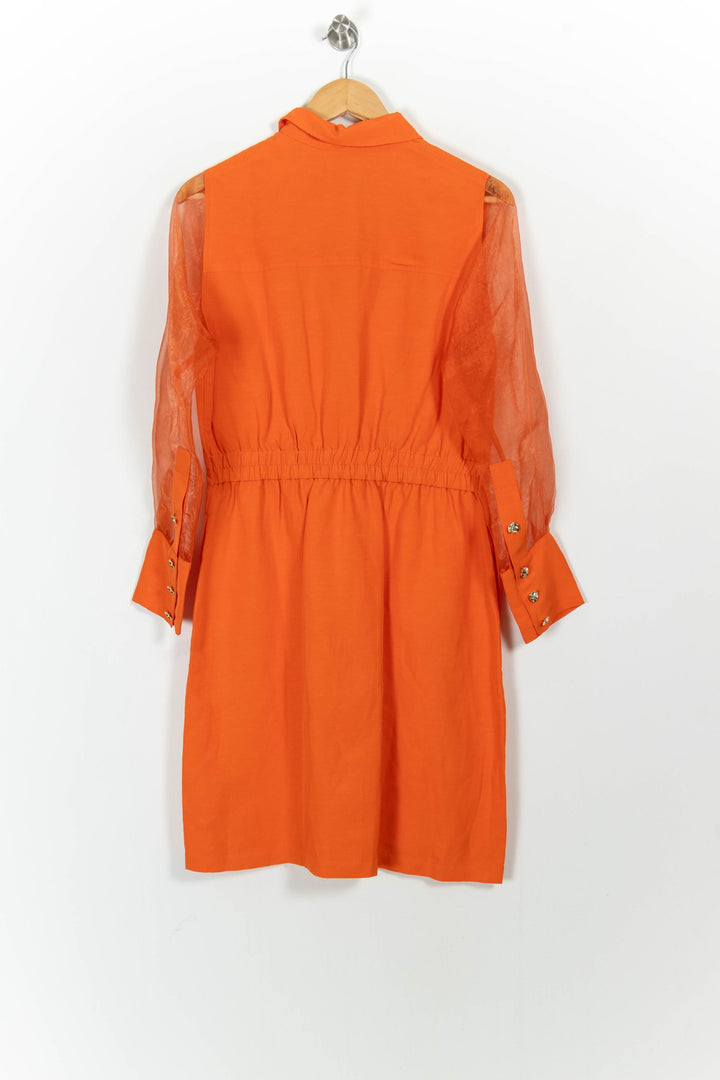 Robe Chemise Orange - Taille M/38 de la marque Indies | PARAD103674 - Vendu par Paradigme - Image 4