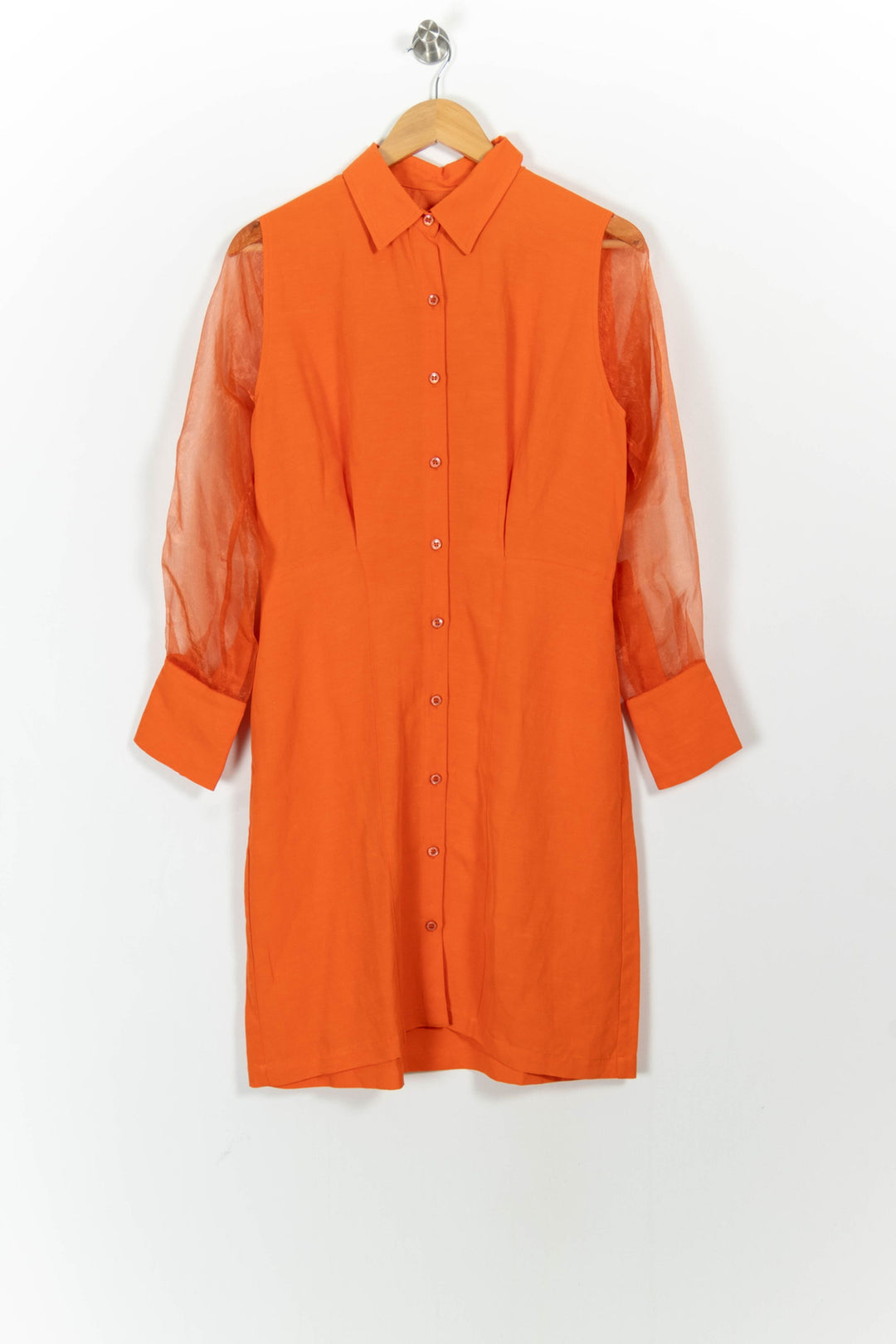 Robe Chemise Orange - Taille M/38 de la marque Indies | PARAD103674 - Vendu par Paradigme - Image 2