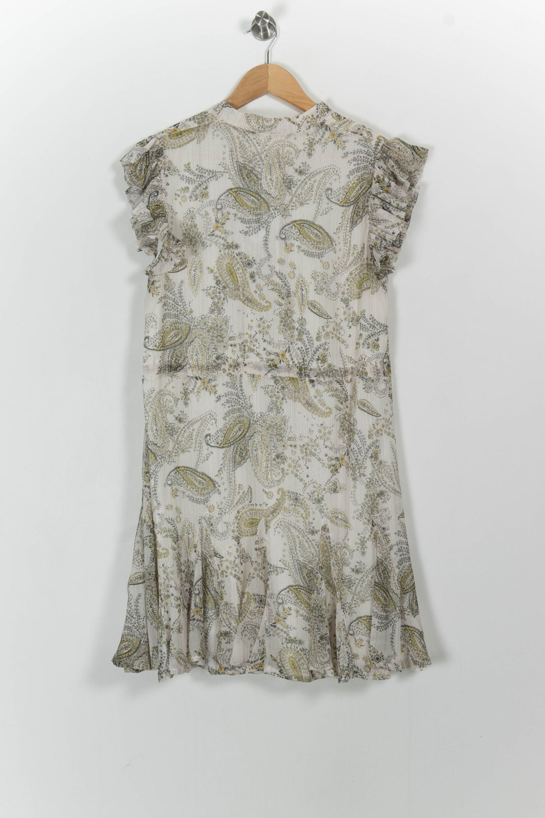 Robe Courte Écrue et Jaune - Taille S/36 de la marque Indies | PARAD103683 - Vendu par Paradigme - Image 4