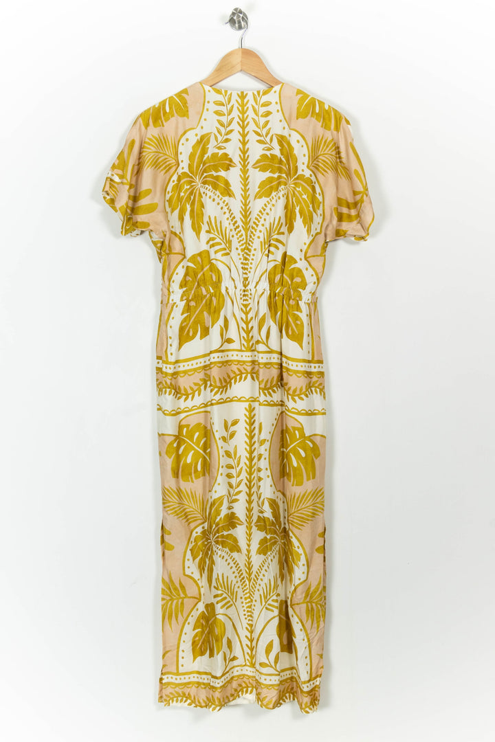 Robe Longue Jaune et Blanche - Taille M/38 de la marque Indies | PARAD103688 - Vendu par Paradigme - Image 4