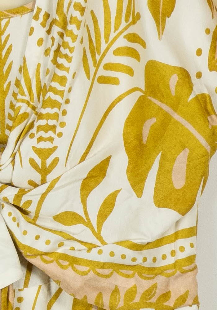 Robe Longue Jaune et Blanche - Taille M/38 de la marque Indies | PARAD103688 - Vendu par Paradigme - Image 3