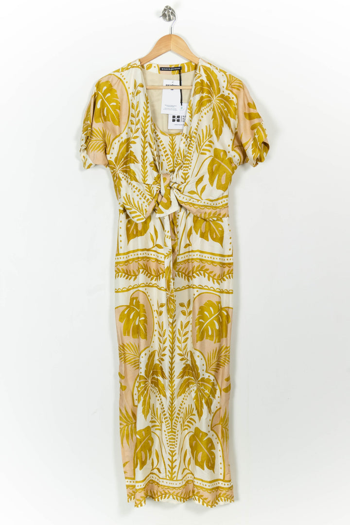 Robe Longue Jaune et Blanche - Taille M/38 de la marque Indies | PARAD103688 - Vendu par Paradigme - Image 2