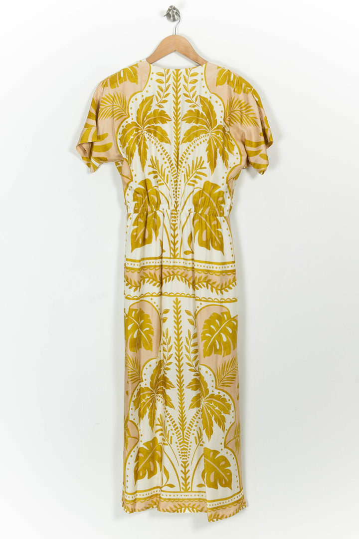 Robe Longue Blanche et Jaune - Taille S/36 de la marque Indies | PARAD103689 - Vendu par Paradigme - Image 4