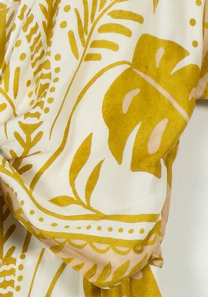Robe Longue Blanche et Jaune - Taille S/36 de la marque Indies | PARAD103689 - Vendu par Paradigme - Image 3