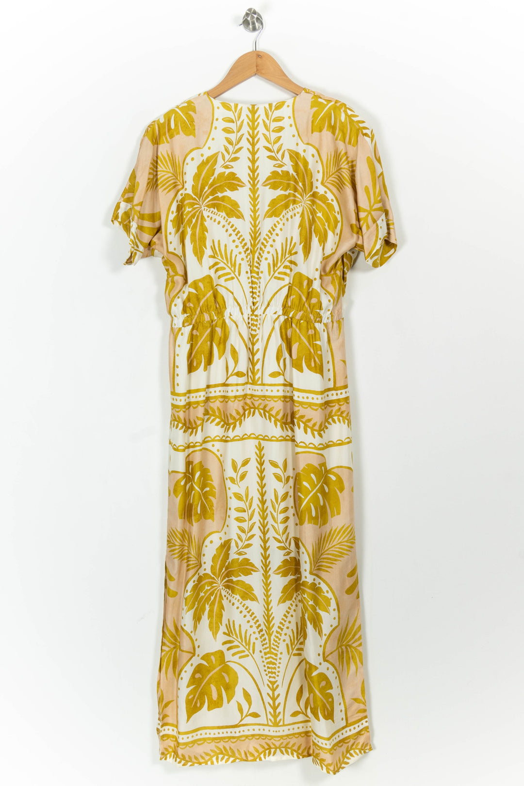 Robe Longue Jaune et Blanche - Taille L/40 de la marque Indies | PARAD103690 - Vendu par Paradigme - Image 4