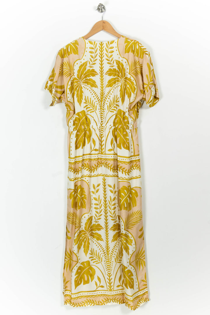 Robe Longue Jaune et Blanche - Taille L/40 de la marque Indies | PARAD103690 - Vendu par Paradigme - Image 4