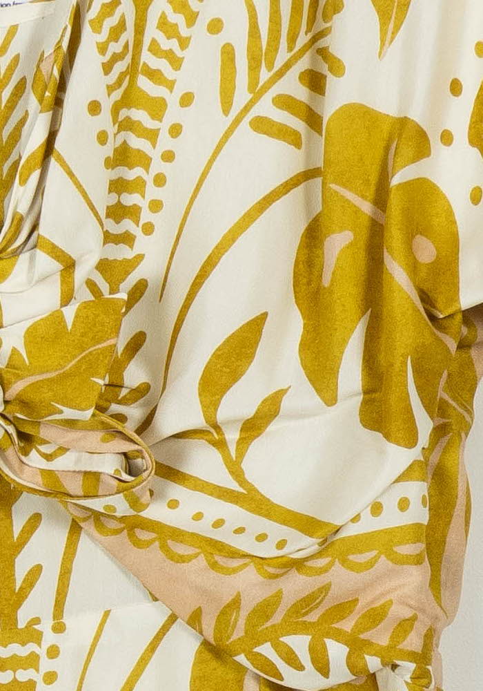 Robe Longue Jaune et Blanche - Taille L/40 de la marque Indies | PARAD103690 - Vendu par Paradigme - Image 3
