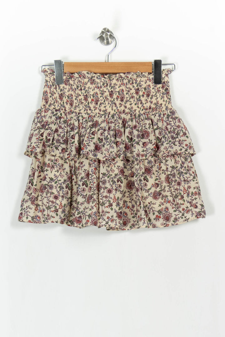 Jupe Fleurie Beige et Rouge - Taille S/36 de la marque Petite Mendigote | PARAD103695 - Vendu par Paradigme - Image 4