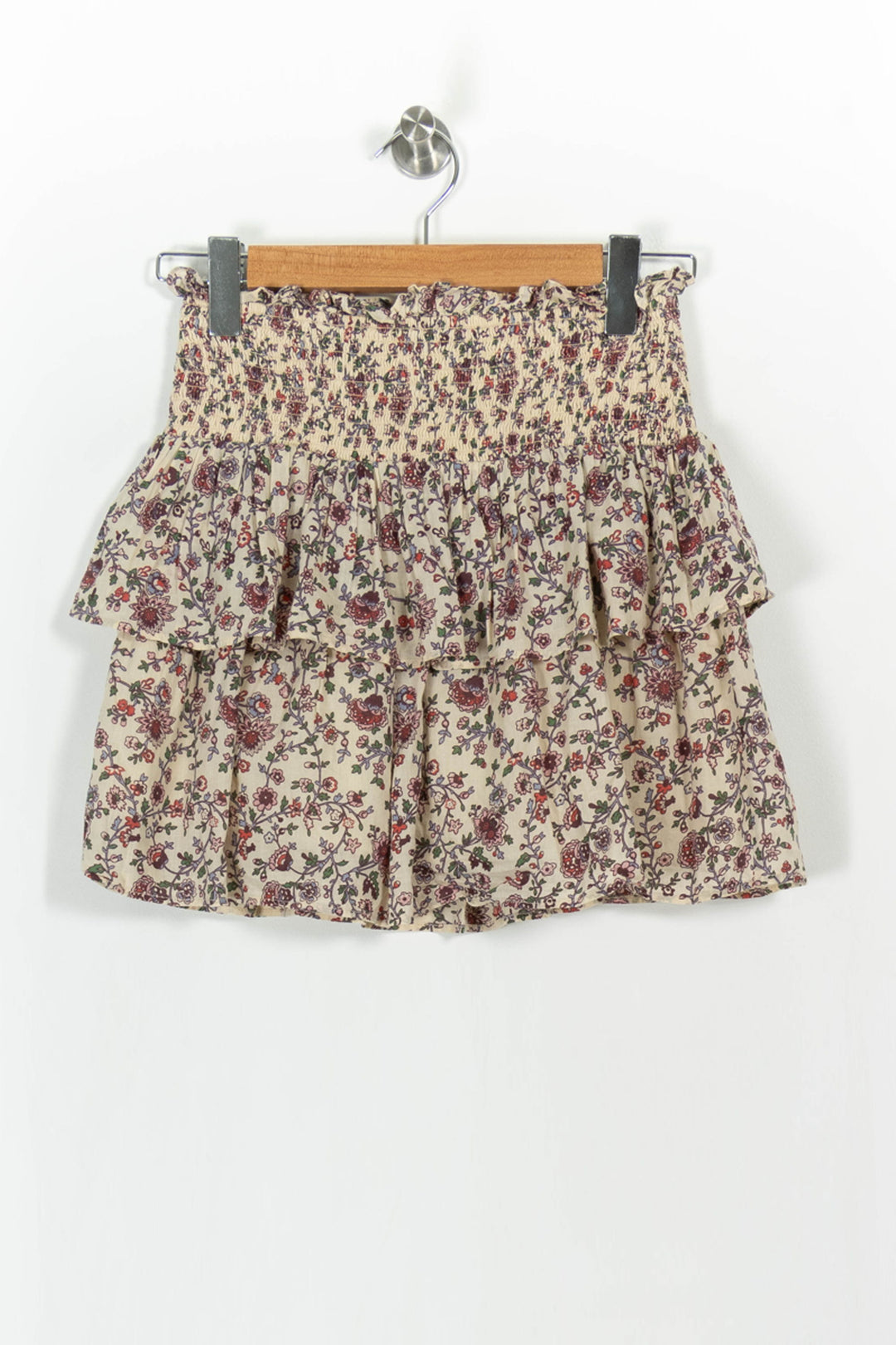 Jupe Fleurie Beige et Rouge - Taille S/36 de la marque Petite Mendigote | PARAD103695 - Vendu par Paradigme - Image 2