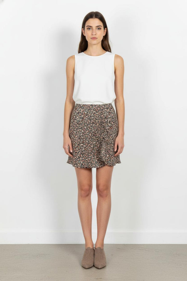 Jupe Fleurie Noire et Beige - Taille S/36 de la marque Petite Mendigote | PARAD103696 - Vendu par Paradigme - Image 1